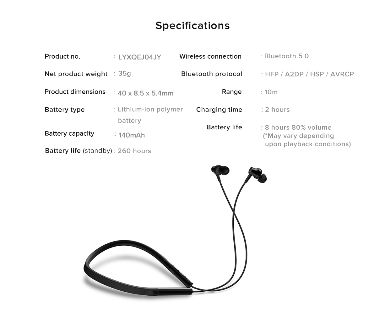 Mi neckband online battery